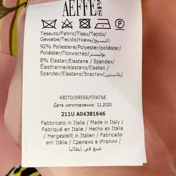 ALBERTA FERRETTI 8 Pink Multi Color Polyester Blend Puffy Sleeve Floral Dress - Picture 9 of 10